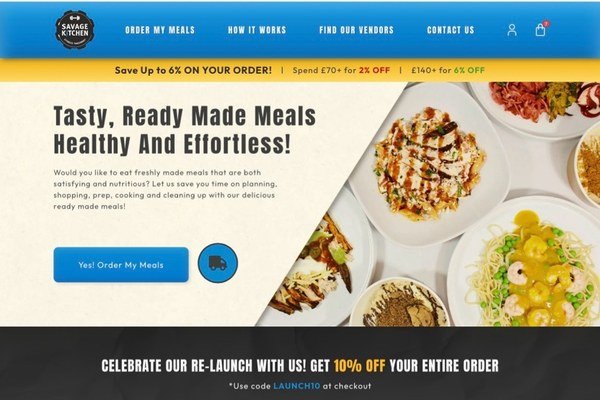 Savage Kitchen website screenshot